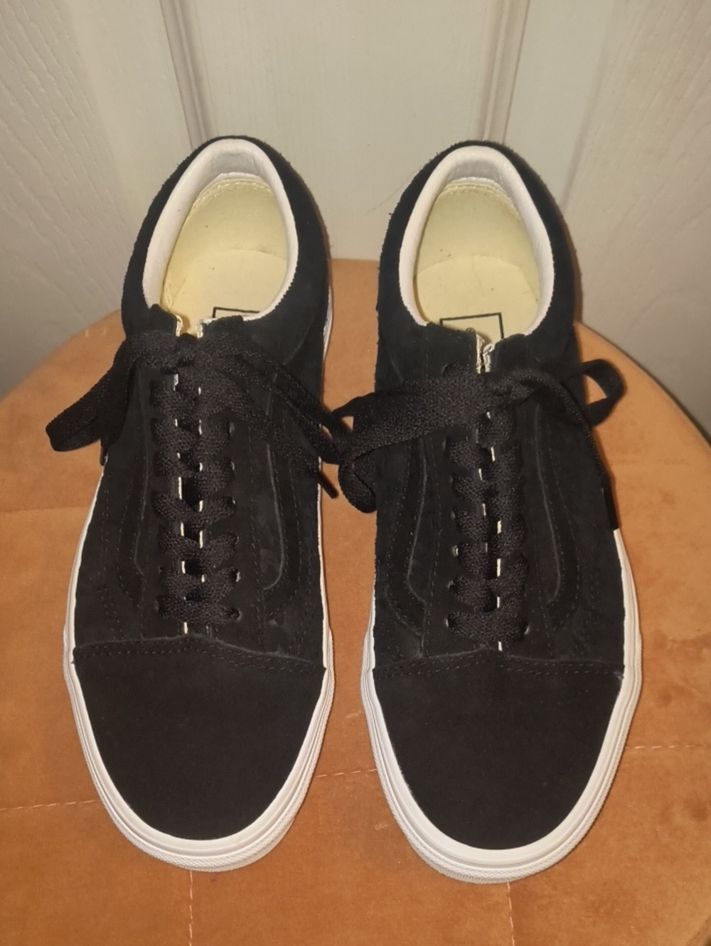 Vans Old Skool Houndstooth Embossed Black Suede Sneakers Size 8 Women's - Picture 2 of 8